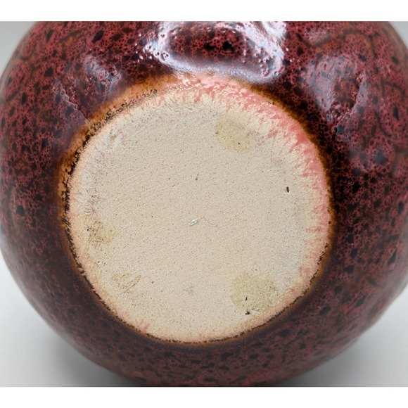 Brown textured studio pottery flower vase handmade ceramic 60s 70s style decor - Picture 4 of 5